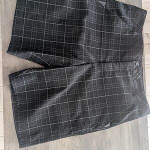 Fila Gray and Black Plaid Shorts